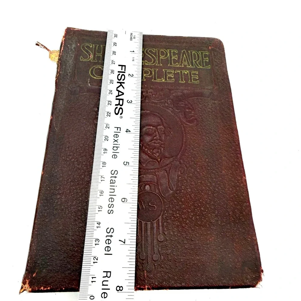 World Syndicate Co Shakespeare Book Flex Leather Antique 1927 Maroon Illustrated
